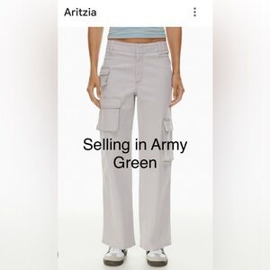 Aritzia Picture Perfect Cargo Pant - Colour - Army Green - Size 0